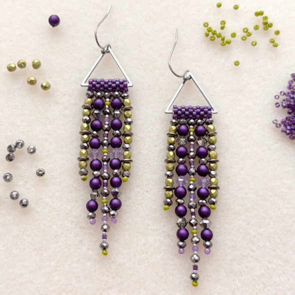 Lavender Fields Fringe Earrings Tutorial by Jules & Rose