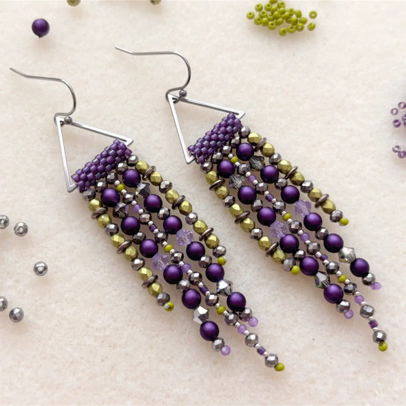 Lavender Fields Fringe Earrings Tutorial by Jules & Rose