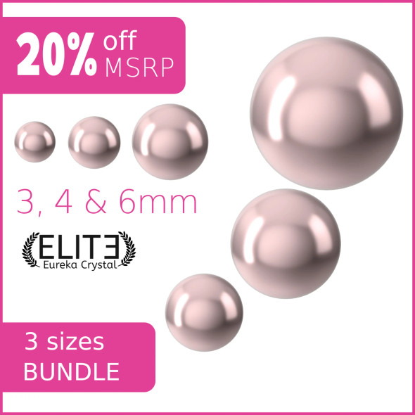 Vintage Rose ELITE Eureka Crystal Three Sizes Pearls Bundle 3 Pack
