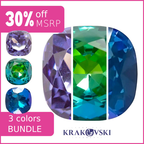 Mermaid Kingdom Krakovski Crystal 16mm Cushion Fancy Stone Bundle