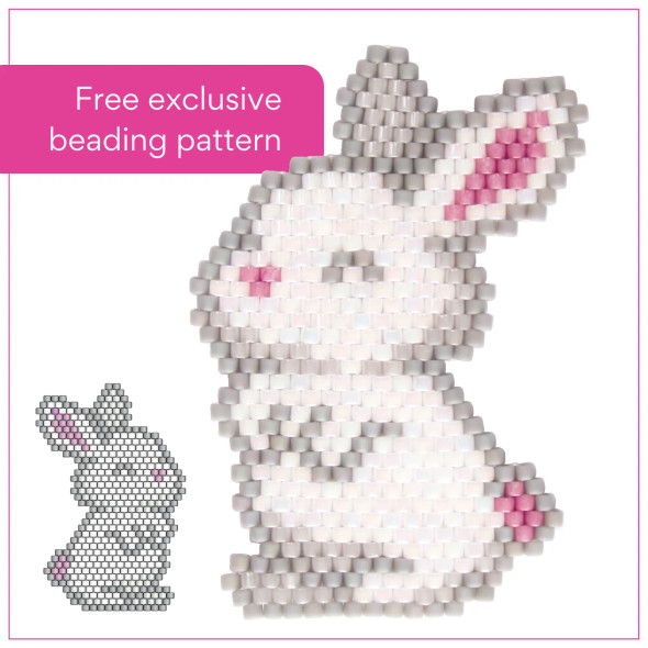 Baby Bunny Brick Stitch Pattern by Eureka Crystal Beads