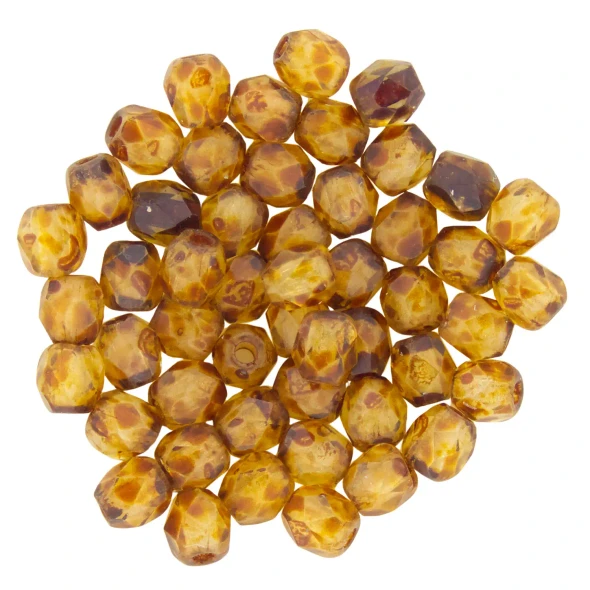 Firepolish 3mm Czech Glass Beads MATTE CRYSTAL PICASSO