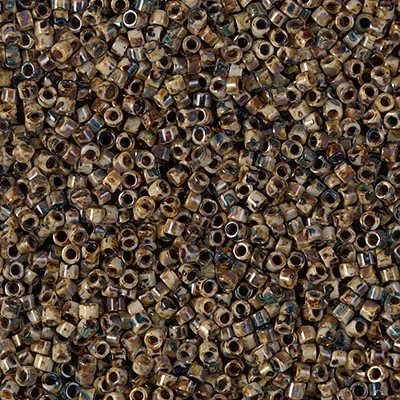 Miyuki DELICA Seed Beads 11/0 OPAQUE BROWN PICASSO