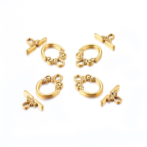 Antique Gold Plated TOGGLE CLASP Ornate 20mm