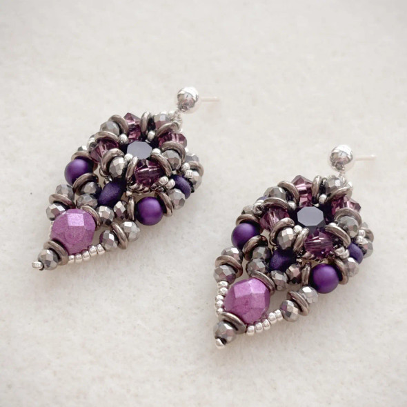 Royal Amethyst Earrings Beading Tutorial