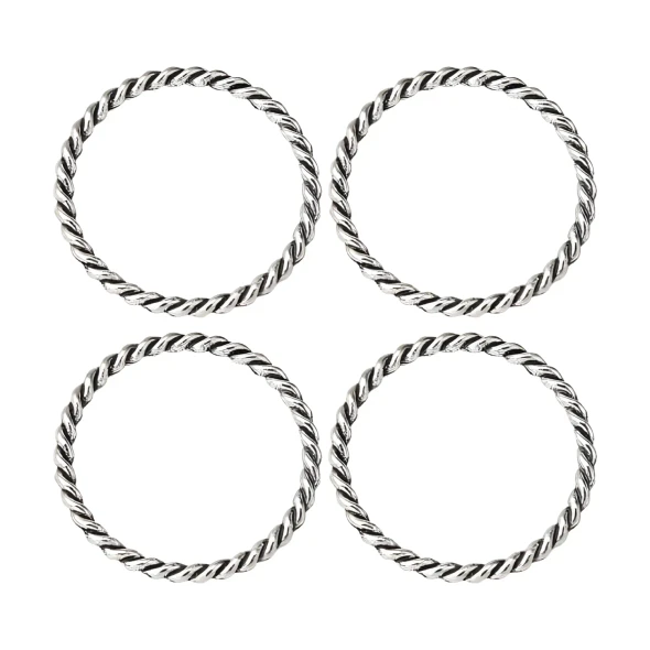 Frame Link 26mm Antique Silver Plated TWISTED ROPE CIRCLE CONNECTOR