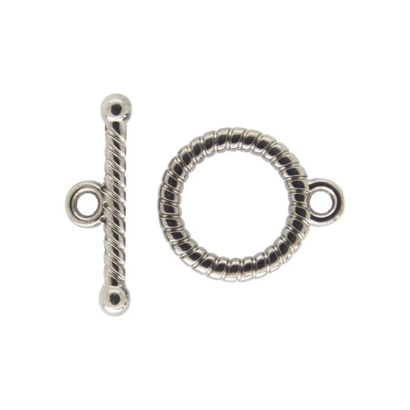 TOGGLE CLASP Twisted Rope 13mm Gunmetal Plated