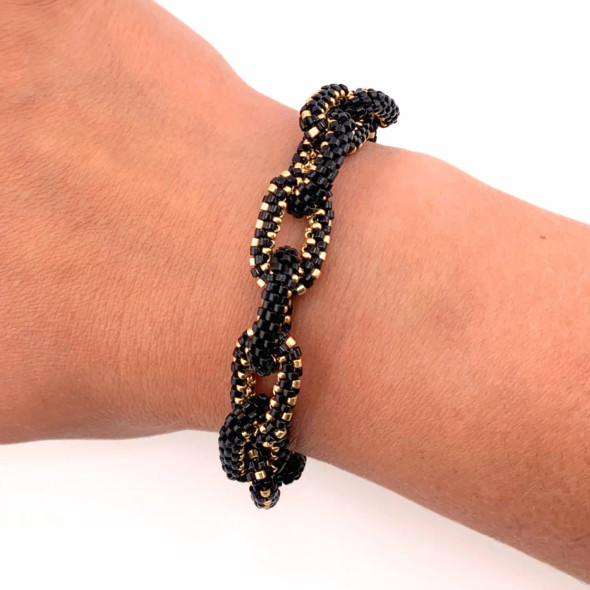 Delica Links Beaded Bangle Bracelet Tutorial by Orchid and Opal