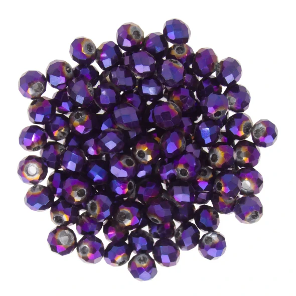 Chinese Crystal Rondelle Beads 4x3mm METALLIC PURPLE IRIS