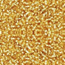 Toho ROUND 15/0 Seed Beads SILVER LINED MED TOPAZ