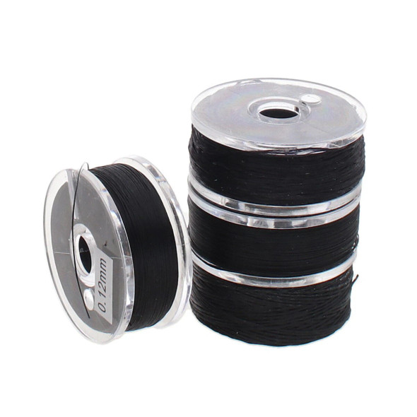 Nyline Flat Nylon Beading Thread BLACK Assortment Pack
