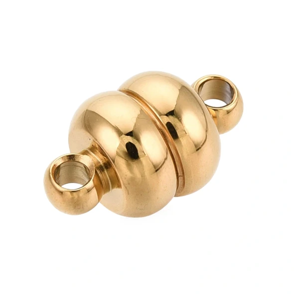 MAGNETIC DISC CLASP 12x7mm 18K Gold Plated Stainless Steel