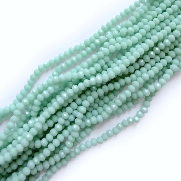 Chinese Crystal Rondelle Beads 3.5x3mm OPAQUE LT SEAFOAM