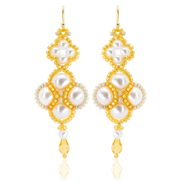 Pearl Embrace Earrings Tutorial by Eureka Crystal Beads
