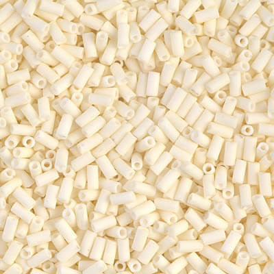 Miyuki Bugle Beads 3mm MATTE OPAQUE CREAM