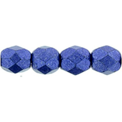 Czech Glass FIREPOLISH 4mm SATURATED METALLIC LAPIS BLUE