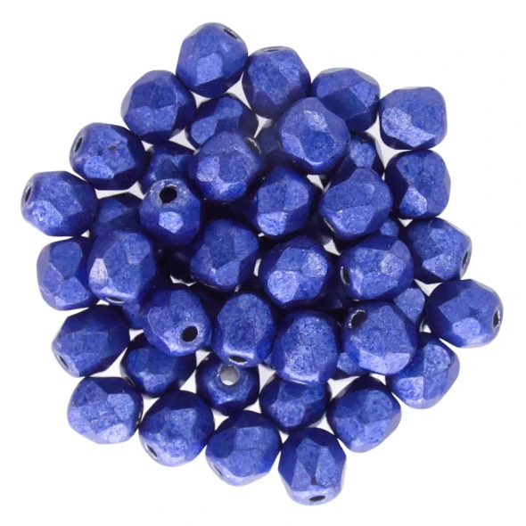 Czech Glass FIREPOLISH Beads 4mm SATURATED METALLIC LAPIS BLUE