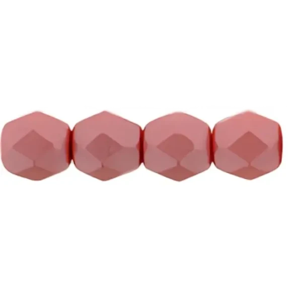 Firepolish 4mm Czech Glass Beads POWDERY PASTEL MAROON