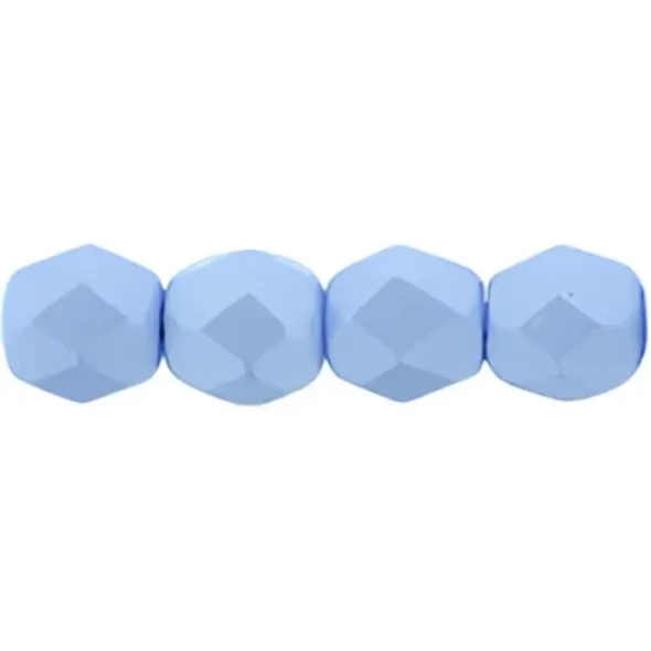 Firepolish 4mm Czech Glass Beads POWDERY PASTEL BLUE