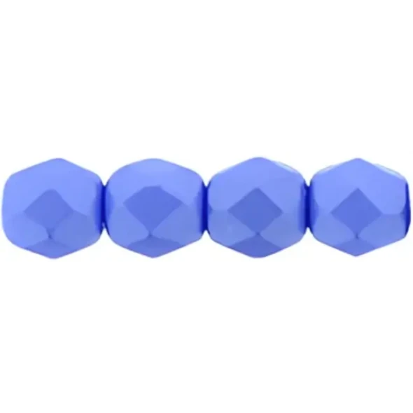 Firepolish 4mm Czech Glass Beads POWDERY BLUE