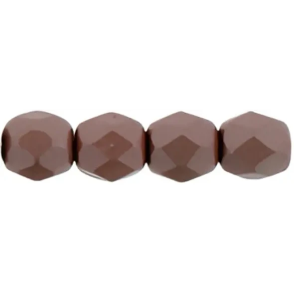 Firepolish 4mm Czech Glass Beads POWDERY BROWN