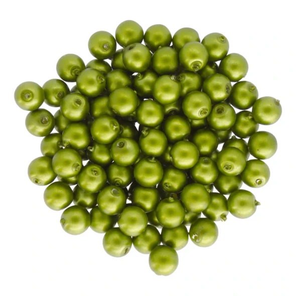 Krakovski Crystal Round Pearls 4mm SATIN BRIGHT OLIVE