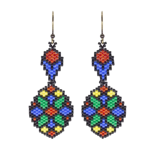 Stained Glass Earrings Brick Stitch Pattern