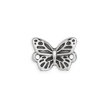 Link BUTTERFLY CONNECTOR Horizontal Loops 15mm Antique Silver Plated