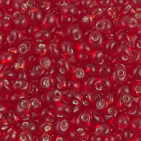 Miyuki Magatama Seed Beads 4mm SILVERLINED RUBY (10 grams tube)