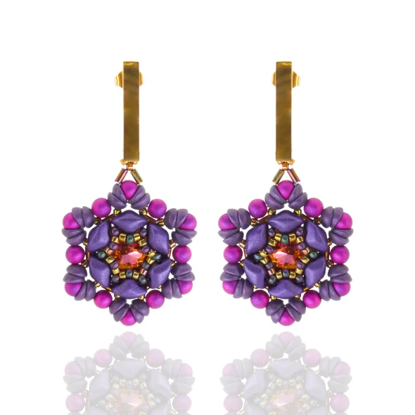 Nocturnal Bloom Earrings Tutorial by Eureka Crystal Beads