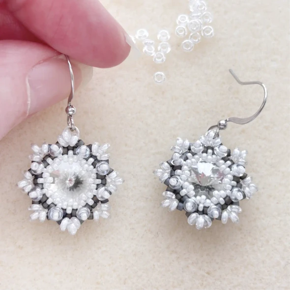Frost Flower Earrings Beading Tutorial