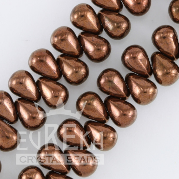 Drop Beads Czech Glass DARK BRONZE 6x4mm