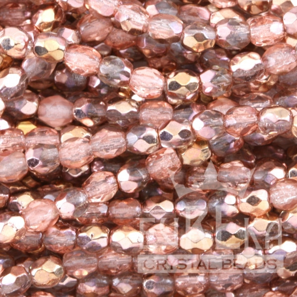 Firepolish 3mm Czech Glass Beads APOLLO GOLD