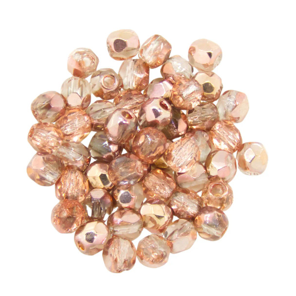Firepolish 3mm Czech Glass Beads APOLLO GOLD