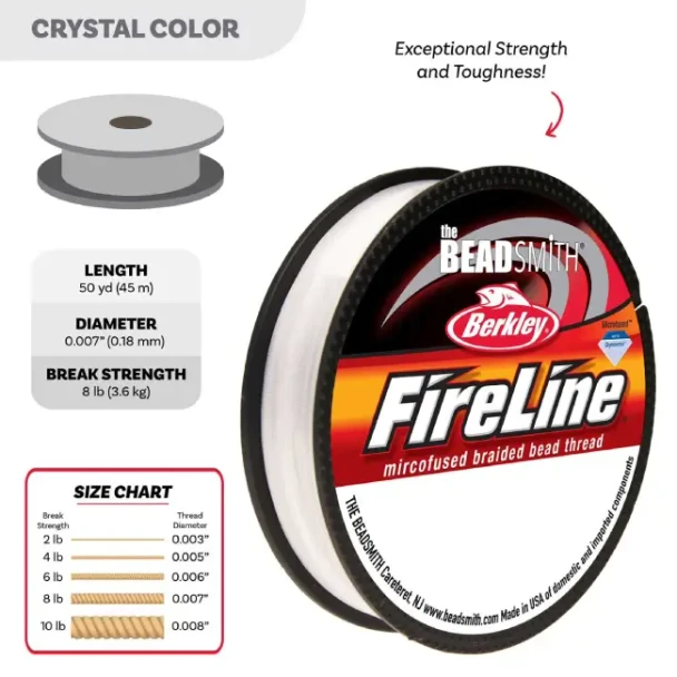 FireLine Beading Thread  8LB CRYSTAL CLEAR