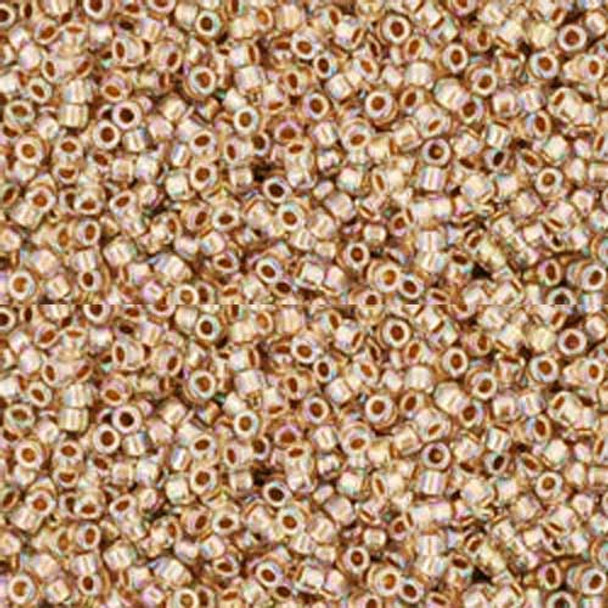Toho ROUND 15/0 Seed Beads GOLD LINED RAINBOW CRYSTAL (2.5" tube)