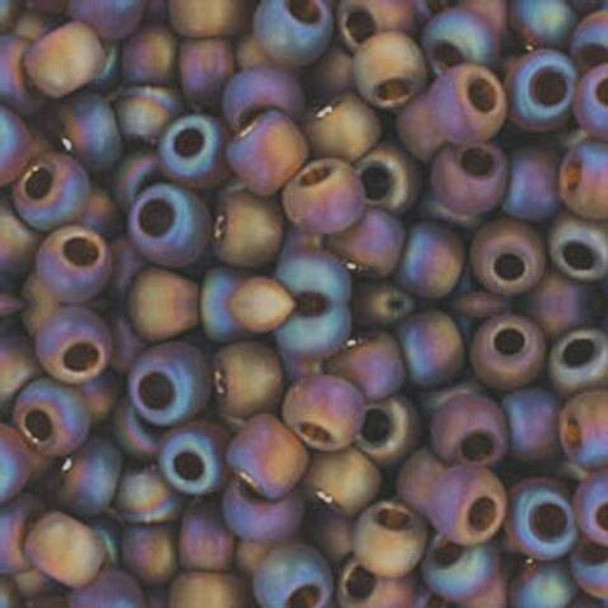 SIZE-6 #177F SMOKY TOPAZ RAINBOW FROSTED Toho Round Seed Beads