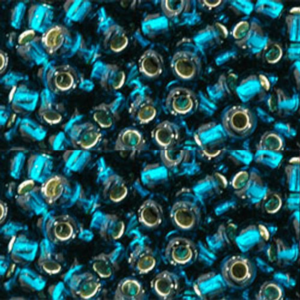 SIZE-6 #27BD TEAL SILVER LINED Toho Round Seed Beads