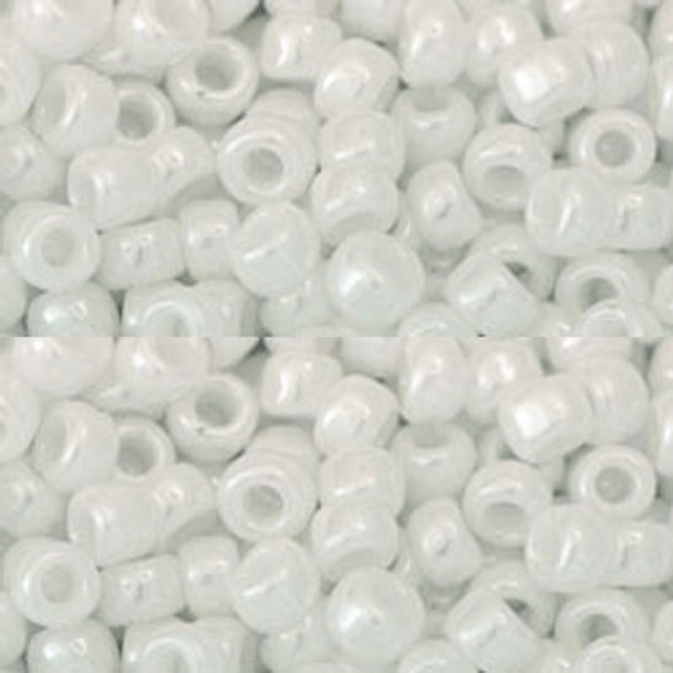 SIZE-6 #121 WHITE OPAQUE LUSTER Toho Round Seed Beads