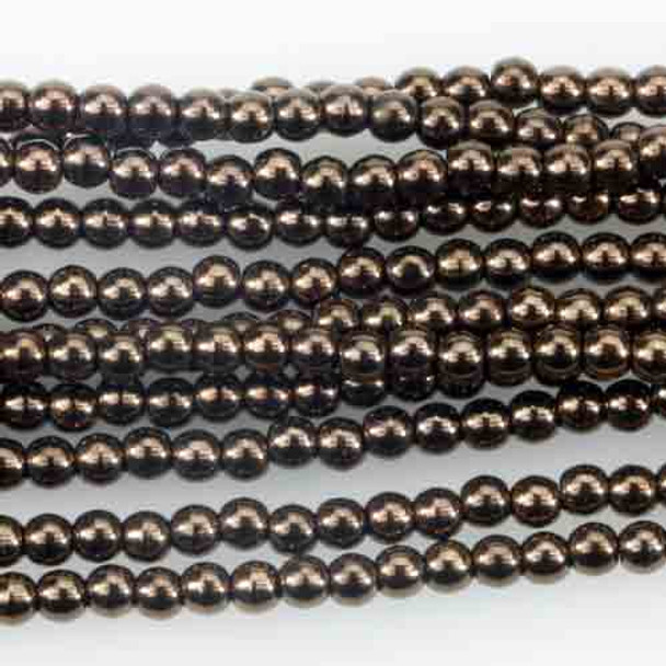 3mm Round Druk Beads DARK BRONZE