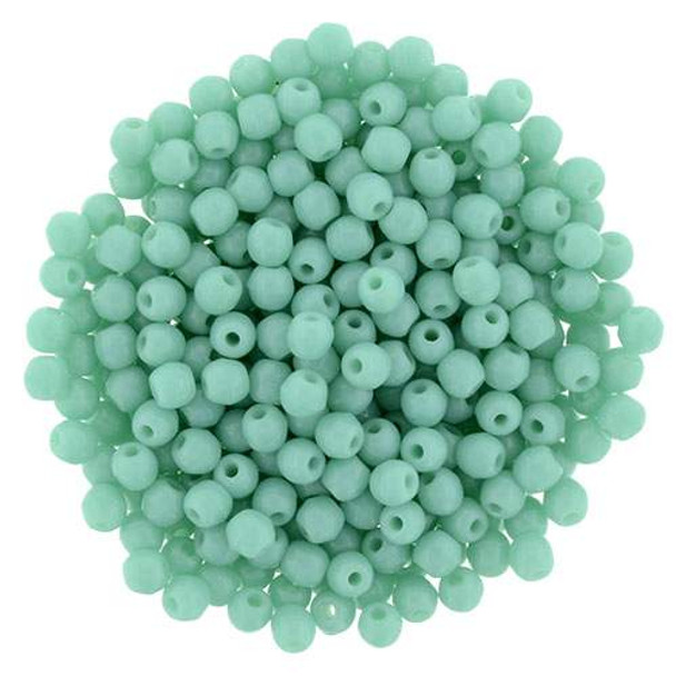 Czech Glass 2mm Round Druk Beads TURQUOISE (Strand of 100)