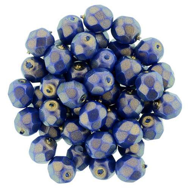 Round 6mm Firepolish Beads ULTRAMARINE ETHEREAL HALO