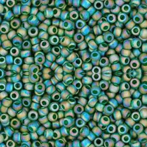 SIZE-11 #179F GREEN EMERALD RAINBOW FROSTED Toho BEADS