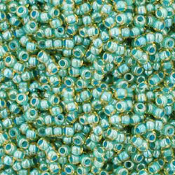 SIZE-11 #953 JONQUIL TURQUOISE LINED Toho BEADS