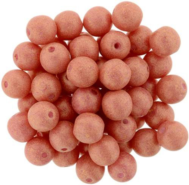 6mm Round Druk Beads STRAWBERRY PACIFICA