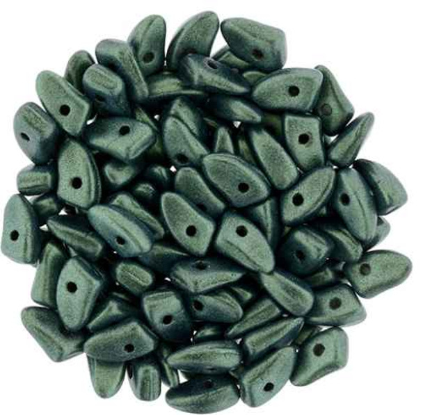 Prong Beads LT. GREEN METALLIC SUEDE