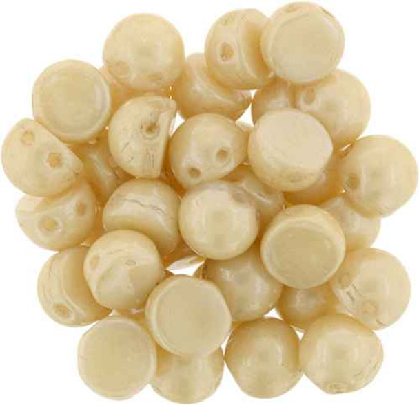 2-Hole Cabochon Beads LUSTER OPAQUE CHAMPAGNE 