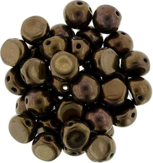 2-Hole Cabochon Beads DARK BRONZE