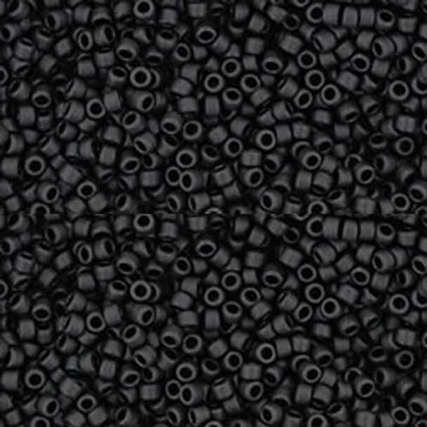 Toho ROUND 8/0 Seed Beads OPAQUE FROSTED JET (2.5" tube)