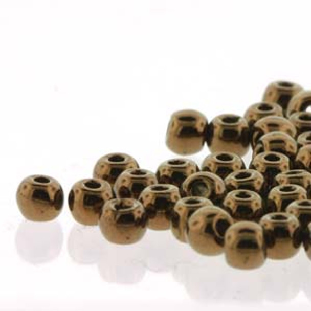 Czech Glass True DRUK Beads 2mm Round JET BRONZE